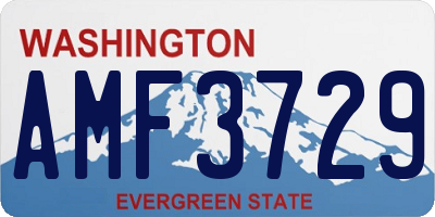 WA license plate AMF3729