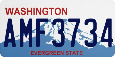 WA license plate AMF3734