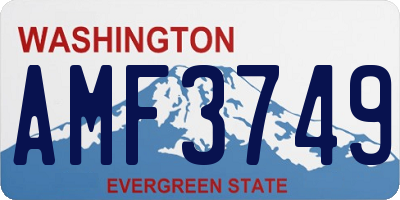WA license plate AMF3749
