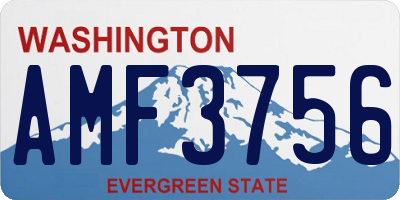 WA license plate AMF3756
