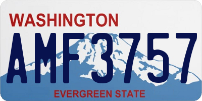 WA license plate AMF3757