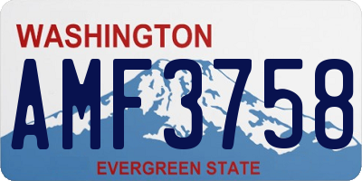 WA license plate AMF3758
