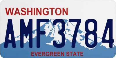 WA license plate AMF3784