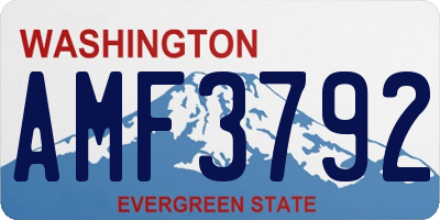WA license plate AMF3792