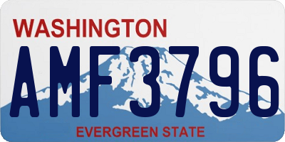 WA license plate AMF3796