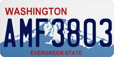 WA license plate AMF3803