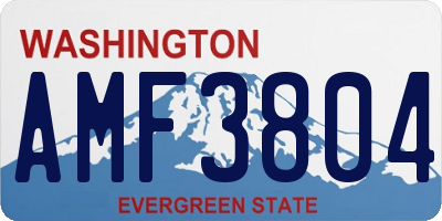 WA license plate AMF3804