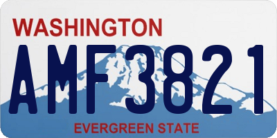 WA license plate AMF3821