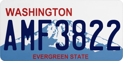 WA license plate AMF3822
