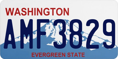 WA license plate AMF3829