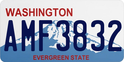WA license plate AMF3832