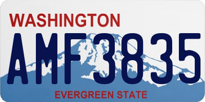 WA license plate AMF3835