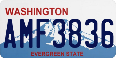 WA license plate AMF3836