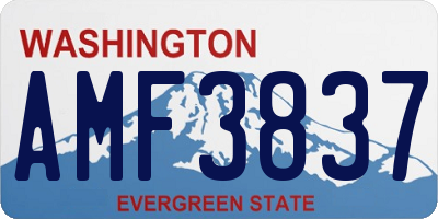 WA license plate AMF3837