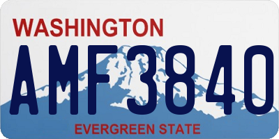 WA license plate AMF3840