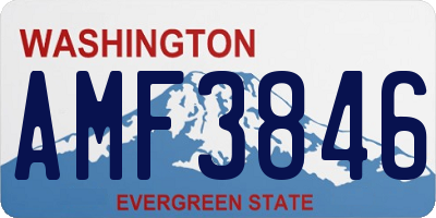 WA license plate AMF3846