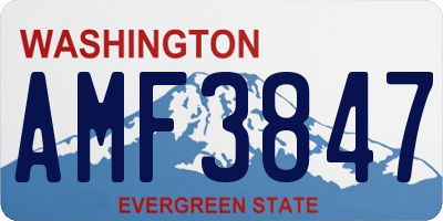 WA license plate AMF3847