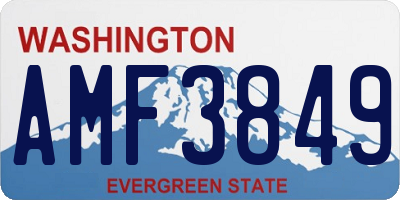 WA license plate AMF3849
