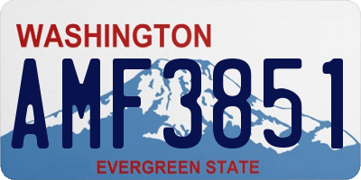 WA license plate AMF3851