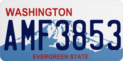 WA license plate AMF3853