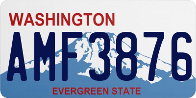 WA license plate AMF3876