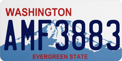 WA license plate AMF3883