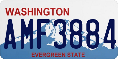 WA license plate AMF3884