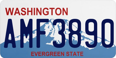 WA license plate AMF3890