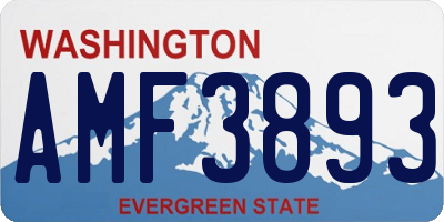 WA license plate AMF3893