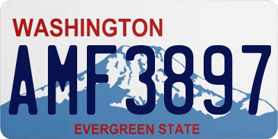 WA license plate AMF3897