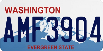 WA license plate AMF3904