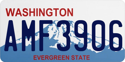 WA license plate AMF3906
