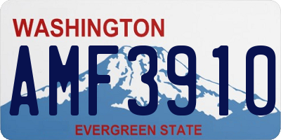 WA license plate AMF3910
