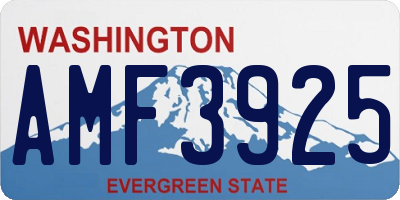 WA license plate AMF3925