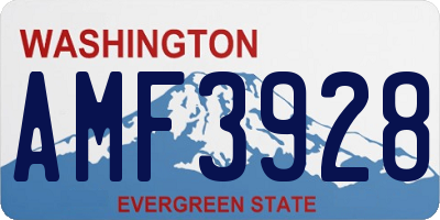 WA license plate AMF3928