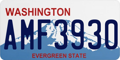 WA license plate AMF3930