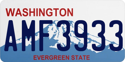 WA license plate AMF3933