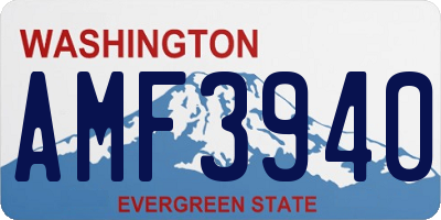 WA license plate AMF3940