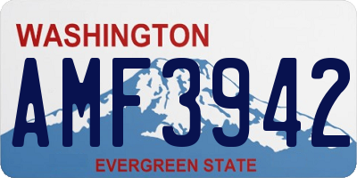 WA license plate AMF3942