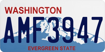 WA license plate AMF3947