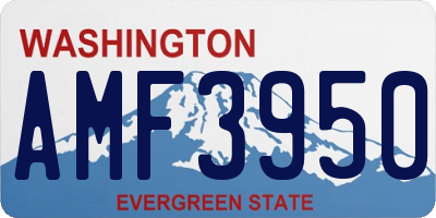 WA license plate AMF3950