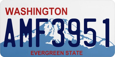 WA license plate AMF3951