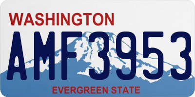 WA license plate AMF3953