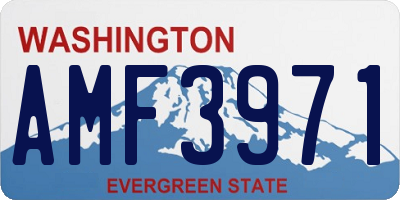 WA license plate AMF3971