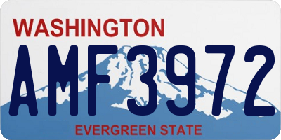 WA license plate AMF3972