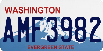 WA license plate AMF3982