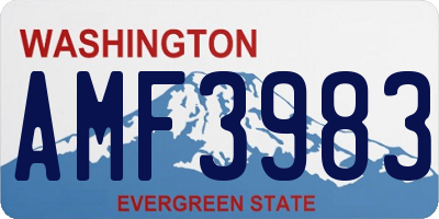 WA license plate AMF3983