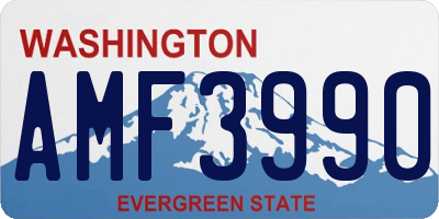 WA license plate AMF3990