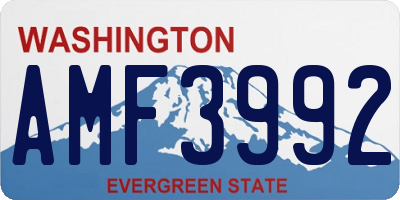 WA license plate AMF3992