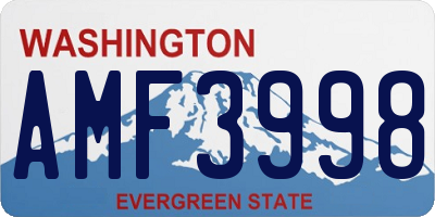 WA license plate AMF3998